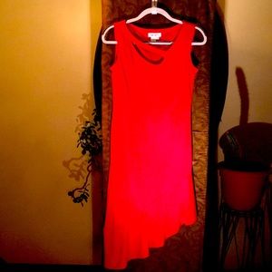 Red Asymmetrical Party Dress